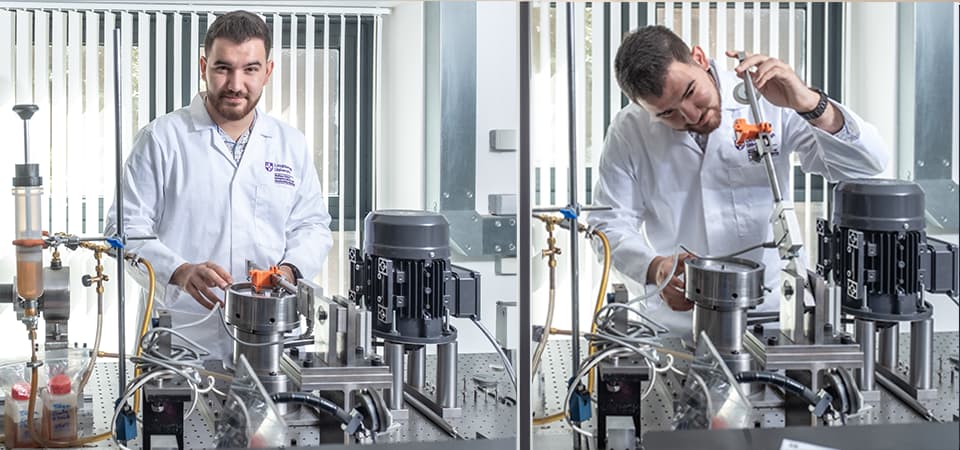 Andrew in engineering lab